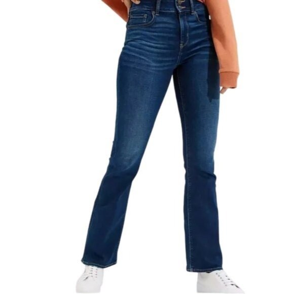 American Eagle Outfitters Denim - American Eagle Super Stretch Hi-Rise Artist Flare Jeans Dark Wash Blue Womens 10